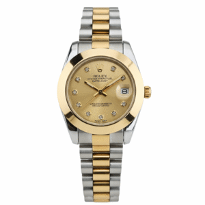 Silver With Gold Chain With Gold Outer With Gold Dial DateJust