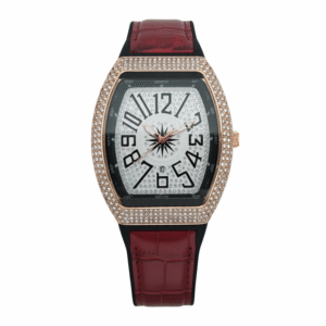 Red Belt With Gold Outer With White Dial