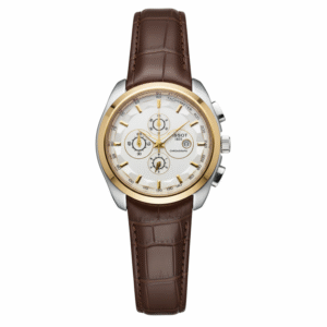 Brown Belt With Gold Outer With White Dial