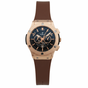 Brown Belt With Rose Gold Outer With Black Dial