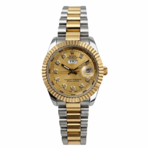 Silver With Gold Chain With Gold Design Dial