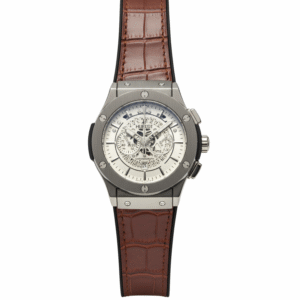 Light Brown Belt Texture With Grey Outer With White Dial