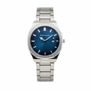 Silver Chain With Metallic Blue Dial