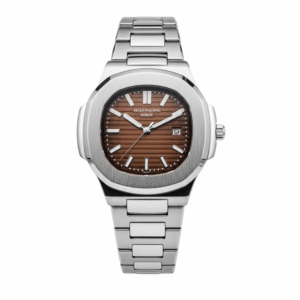 Silver Chain With Brown  Dial