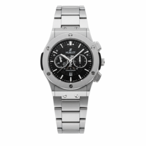 Silver Chain With Black Dial